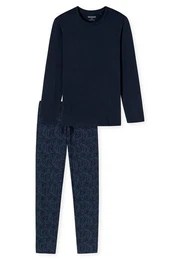 Pyjama Casual Nightwear (2 tlg) Herren Schlafanzug lang - reine Baumwolle