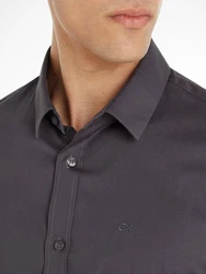 Calvin Klein Hemd Dunkelgrau/Grau/Braun