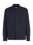 Calvin Klein Langarmhemd COTTON NYLON OVERSHIRT Dunkelblau/Blau