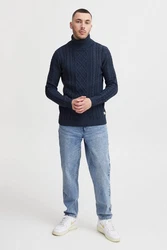 11 Project Rollkragenpullover PRJamelio Dunkelblau/Hellblau/Blau