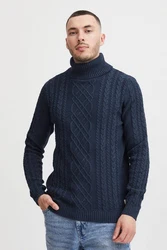 11 Project Rollkragenpullover PRJamelio Dunkelblau/Hellblau/Blau