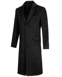 Allthemen Mantel Herren klassisches Design Schwarz/Dunkelgrau