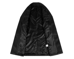 Allthemen Mantel Herren klassisches Design Schwarz/Dunkelgrau