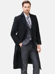 Allthemen Mantel Herren klassisches Design Schwarz/Dunkelgrau