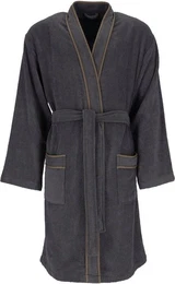 Herrenbademantel Jack, ideal fr Sauna & Spa, Hotelbademantel, Morgenmantel, Langform, Baumwolle, Kimono-Kragen, Grtel