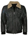 MUSTANG Lederjacke Karlstad Dunkelgrau/Creme/Schwarz/Dunkelgrün/Grau/Khaki/Blau