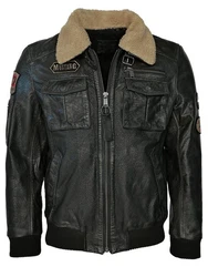 MUSTANG Lederjacke Karlstad Dunkelgrau/Creme/Schwarz/Dunkelgrün/Grau/Khaki/Blau