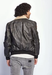 MUSTANG Lederjacke Karlstad Schwarz/Dunkelgrau/Creme/Blau/Grau/Dunkelbraun