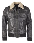 MUSTANG Lederjacke Karlstad Schwarz/Dunkelgrau/Creme/Blau/Grau/Dunkelbraun
