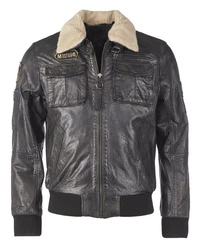 MUSTANG Lederjacke Karlstad Schwarz/Dunkelgrau/Creme/Blau/Grau/Dunkelbraun