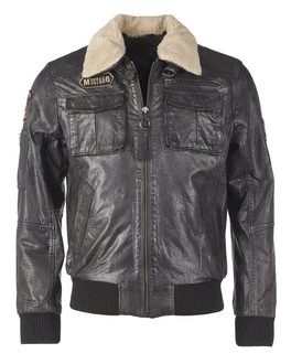 MUSTANG Lederjacke Karlstad Schwarz/Dunkelgrau/Creme/Blau/Grau/Dunkelbraun