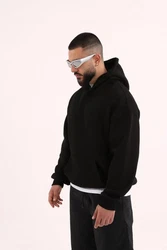 COFI Casuals Basic Oversized Hoodie Premium Kapuzenpullover Unisex Schwarz