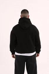 COFI Casuals Basic Oversized Hoodie Premium Kapuzenpullover Unisex Schwarz