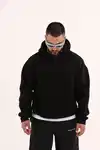 COFI Casuals Basic Oversized Hoodie Premium Kapuzenpullover Unisex Schwarz