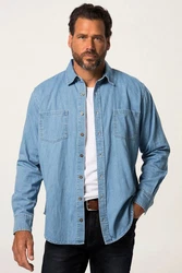 JP1880 Businesshemd Langarm Kentkragen Modern Fit Hellblau/Blau/Dunkelblau