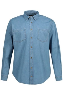 JP1880 Businesshemd Langarm Kentkragen Modern Fit Hellblau/Blau/Dunkelblau
