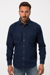 JP1880 Businesshemd Langarm Kentkragen Modern Fit Dunkelblau/Blau/Hellblau