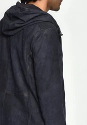 Maze Lederjacke Baton Hellblau/Schwarz/Dunkelblau
