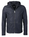 Maze Lederjacke Baton Hellblau/Schwarz/Dunkelblau
