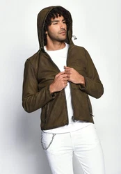 Maze Lederjacke Baton Dunkelgrün/Khaki/Grün/Beige