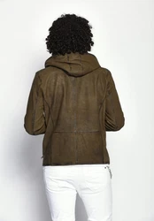 Maze Lederjacke Baton Dunkelgrün/Khaki/Grün/Beige