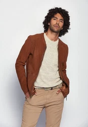 Maze Lederjacke Dobson Braun/Orange/Rot/Dunkelrot