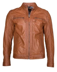 JCC Bikerjacke EL101 Braun/Orange