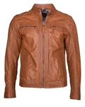JCC Bikerjacke EL101 Braun/Orange