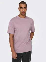 ONLY & SONS T-Shirt ONSFred (1-tlg) Lila/Rosa/Grau/Hellgrau/Braun/Beige