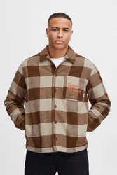 BLEND Übergangsjacke creme / braun / braunmeliert / orange