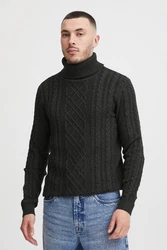 11 Project Rollkragenpullover PRJamelio Schwarz/Dunkelgrau/Dunkelgrün