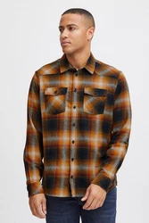 Blend Langarmhemd BHShirt Orange/Braun/Beige