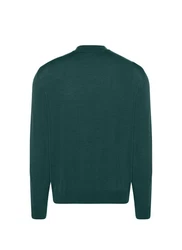 MAERZ Muenchen Strickpullover Stehkragen Zip Dunkelgrün/Türkis/Grün