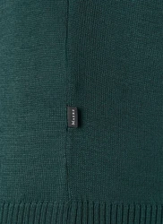 MAERZ Muenchen Strickpullover Stehkragen Zip Dunkelgrün/Türkis/Grün