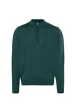 MAERZ Muenchen Strickpullover Stehkragen Zip Dunkelgrün/Türkis/Grün