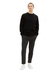 TOM TAILOR Strickpullover Basic Crewneck Knit Schwarz/Dunkelgrau/Grau