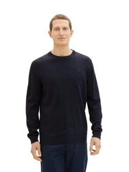 TOM TAILOR Strickpullover Basic Crewneck Knit navy