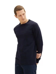 TOM TAILOR Strickpullover Basic Crewneck Knit navy
