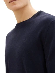 TOM TAILOR Strickpullover Basic Crewneck Knit navy