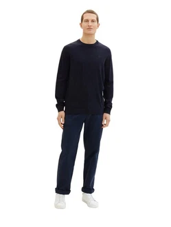 TOM TAILOR Strickpullover Basic Crewneck Knit navy