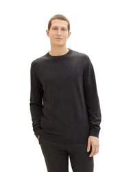 TOM TAILOR Strickpullover Basic Crewneck Knit anthrazit