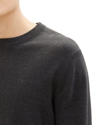 TOM TAILOR Strickpullover Basic Crewneck Knit anthrazit
