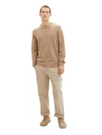 TOM TAILOR Strickpullover Basic Crewneck Knit Beige/Braun/Khaki TOM TAILOR Strickpullover Basic Crewneck Knit Beige/Braun/Khaki