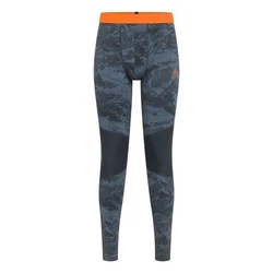 Odlo Funktionsleggings Tights Whistler Eco Baselayer Orange/Hellblau/Dunkelgrün/Blau