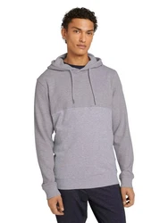 TOM TAILOR Denim Hoodie Structure Hoody Hellgrau/Grau/Dunkelgrau