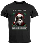 MoonWorks Herren T-Shirt Weihnachten Spruch Grau/Schwarz/Lila/Rot