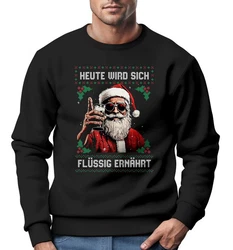 MoonWorks Sweatshirt Herren Weihnachten Spruch Lustig Grau/Schwarz/Lila