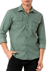 RedBridge Jeanshemd Premium Denim Dunkelgrün/Grün
