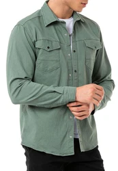RedBridge Jeanshemd Premium Denim Dunkelgrün/Grün