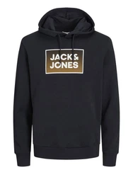 Jack & Jones Kapuzensweatshirt JJSTEEL SWEAT HOOD Hellblau/Schwarz/Dunkelblau